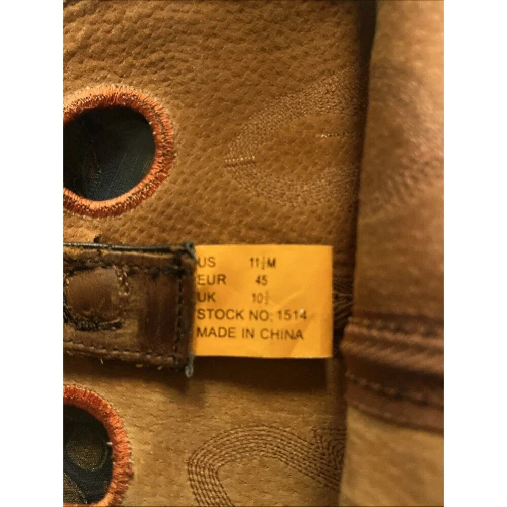 Road Wolf Men’s 11.5 Cowboy Boots – Brown Western Rodeo Leather